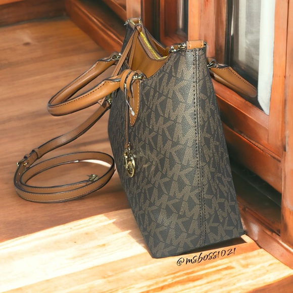 Michael Kors Austin Md Satchel + Wallet in Brown/Luggage NWT - Picture 3 of 9